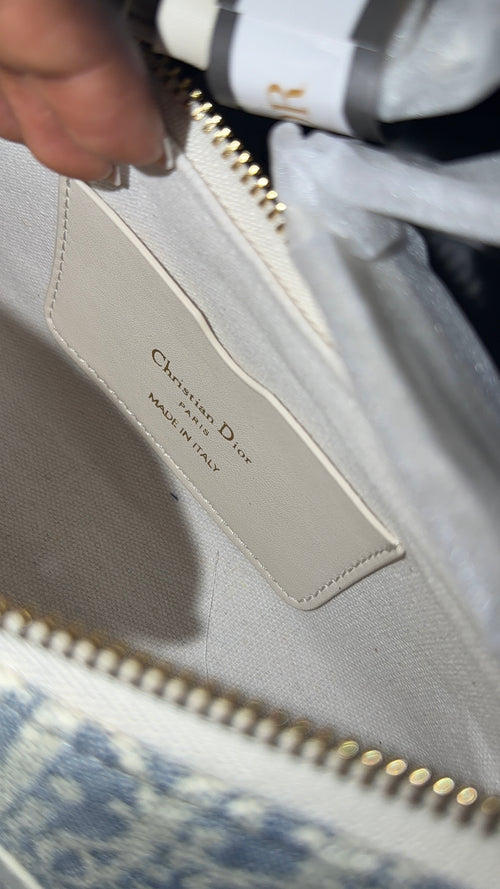 Blue and crème D bag